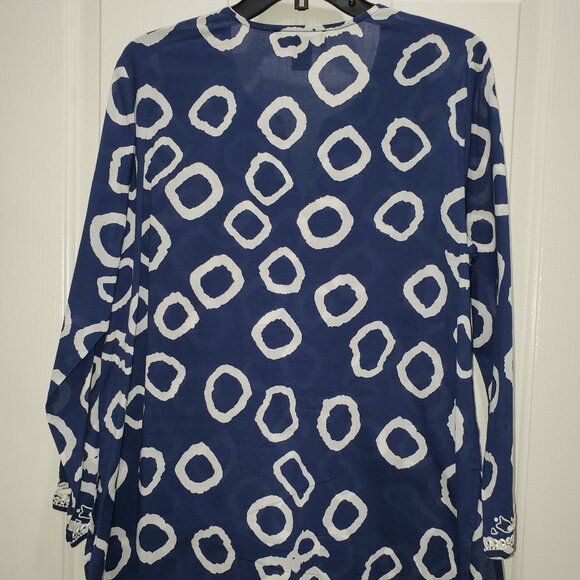 Karen Kane Embroidered Tunic, Navy Cotton Voile – NWOT - Picture 8 of 8